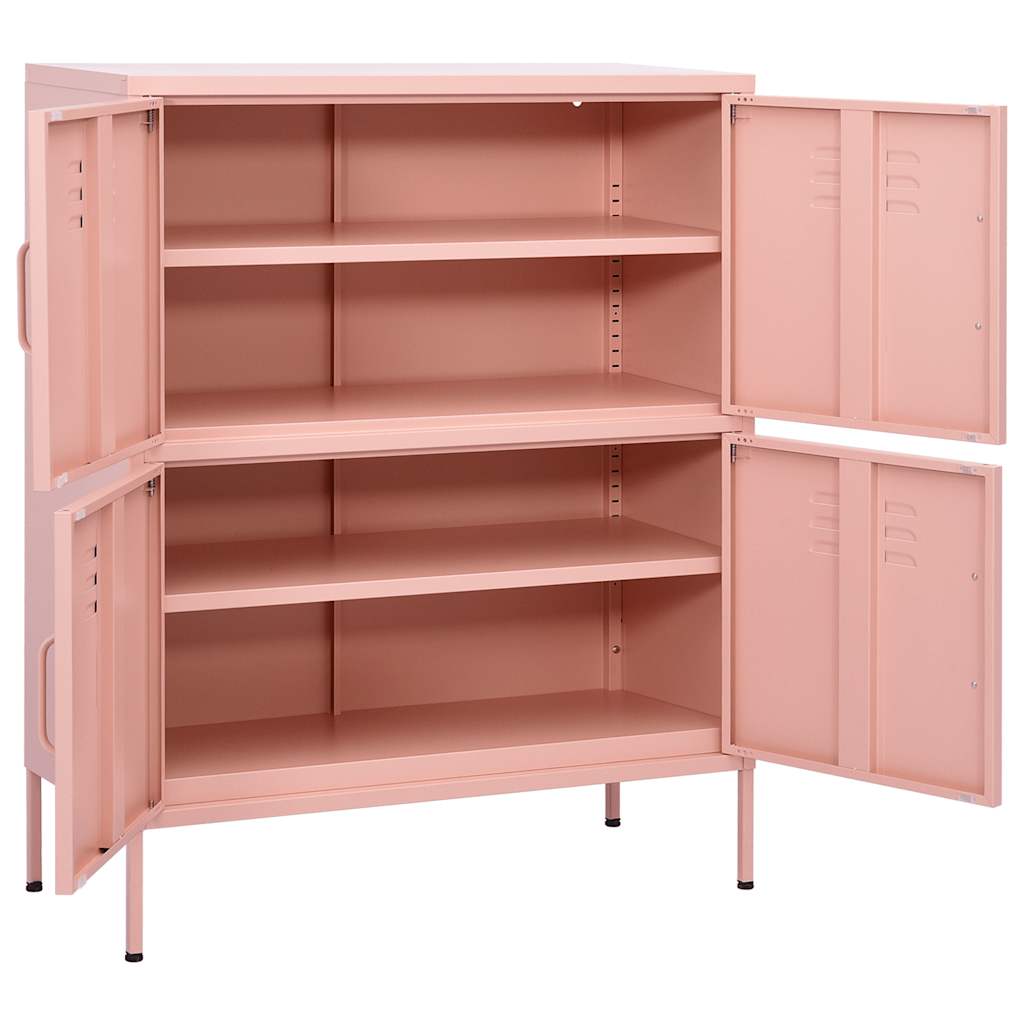Oppbevaringsskap rosa 80x35x101,5 cm stål