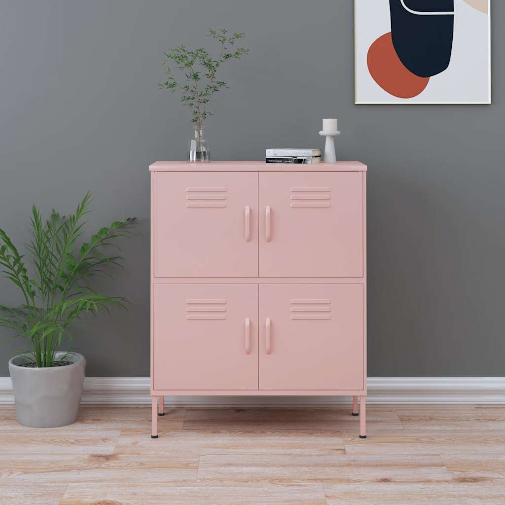 Oppbevaringsskap rosa 80x35x101,5 cm stål