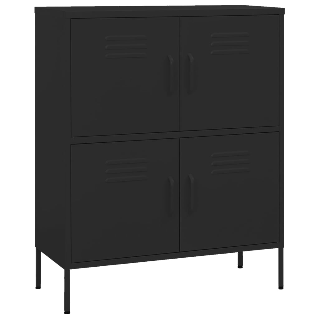 Oppbevaringsskap svart 80x35x101,5 cm stål