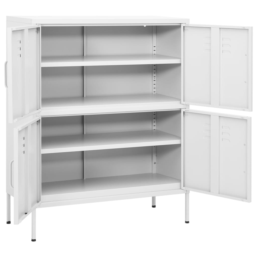 Oppbevaringsskap hvit 80x35x101,5 cm stål