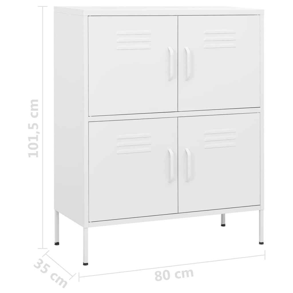 Oppbevaringsskap hvit 80x35x101,5 cm stål