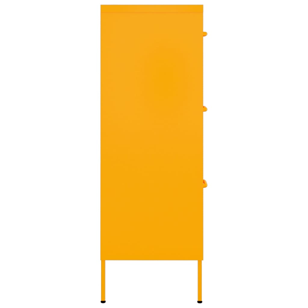 Kommode sennepsgul 80x35x101,5 cm stål