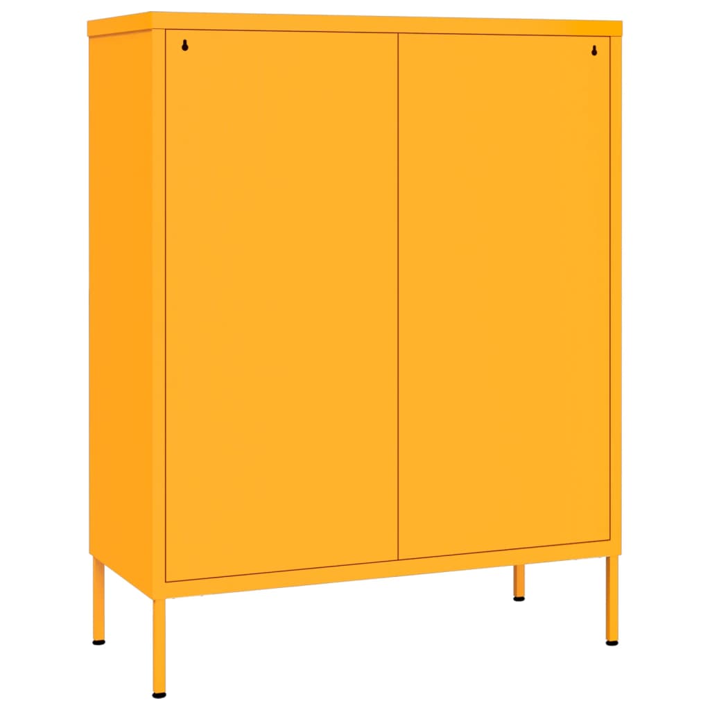 Kommode sennepsgul 80x35x101,5 cm stål