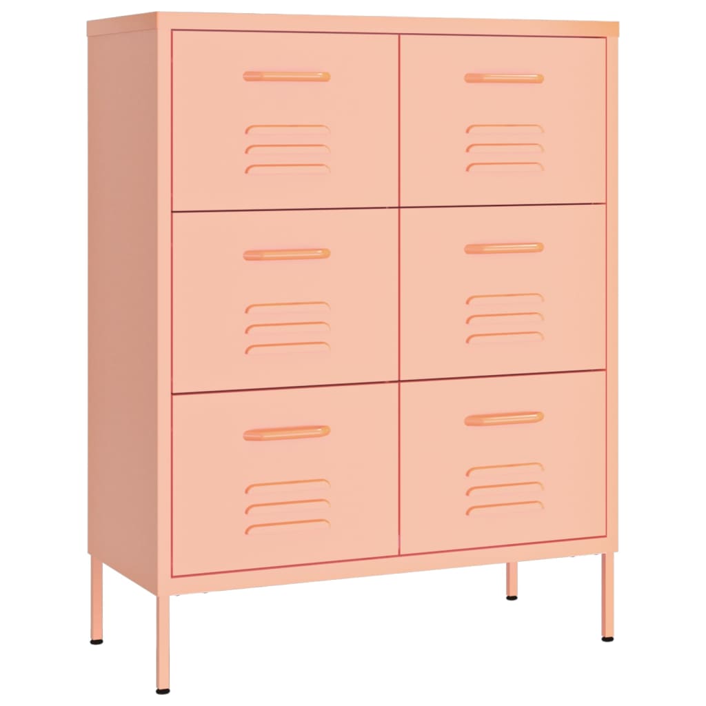 Kommode rosa 80x35x101,5 cm stål