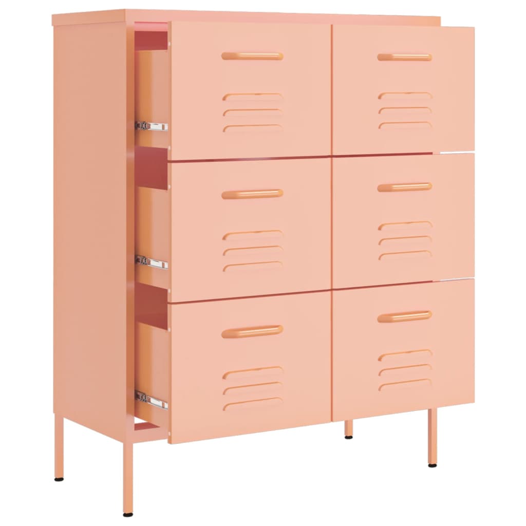 Kommode rosa 80x35x101,5 cm stål
