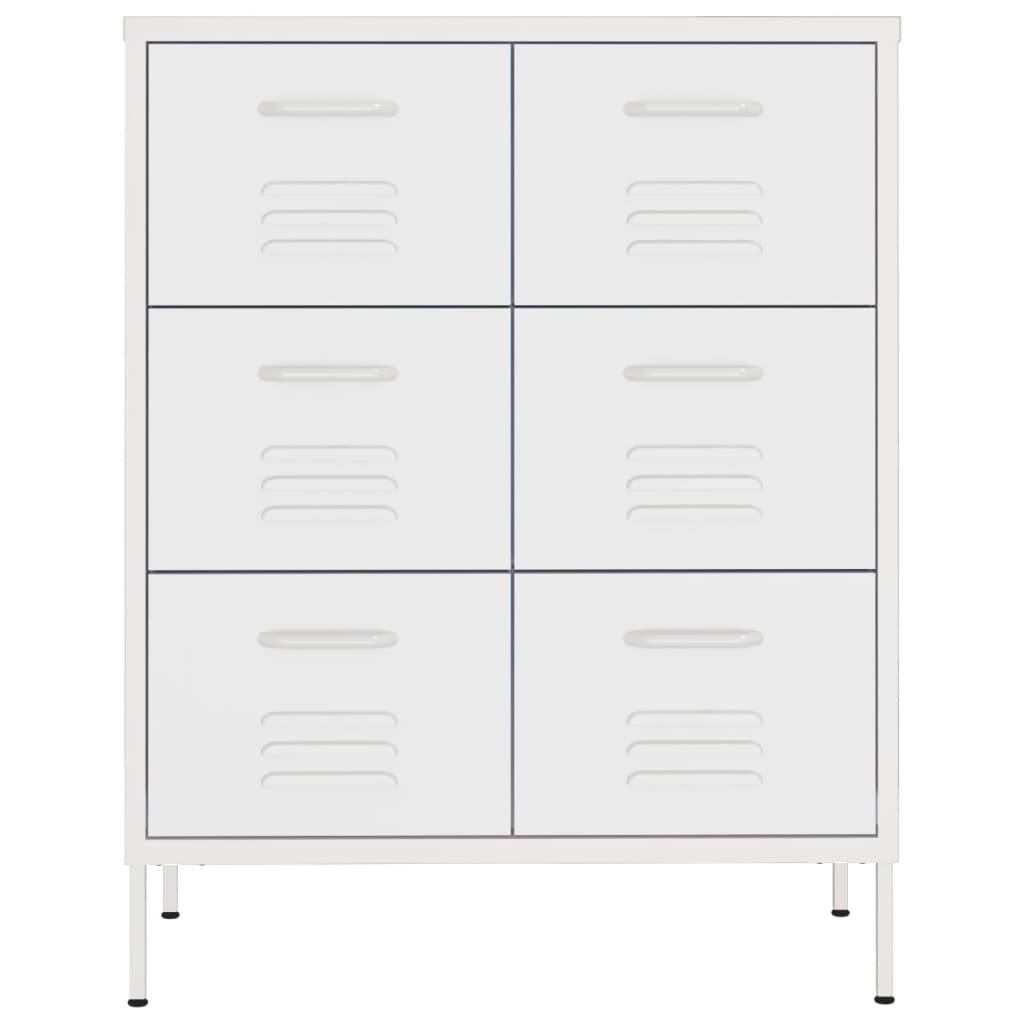 Kommode hvit 80x35x101,5 cm stål