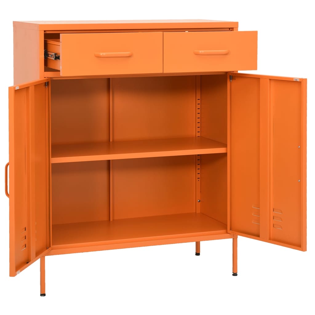 Oppbevaringsskap oransje 80x35x101,5 cm stål vidaXL