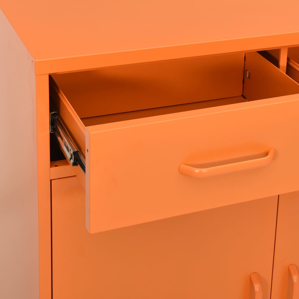 Oppbevaringsskap oransje 80x35x101,5 cm stål vidaXL