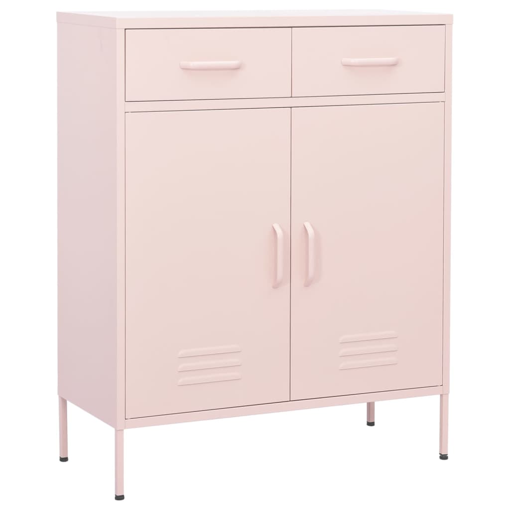 Oppbevaringsskap rosa 80x35x101,5 cm stål vidaXL