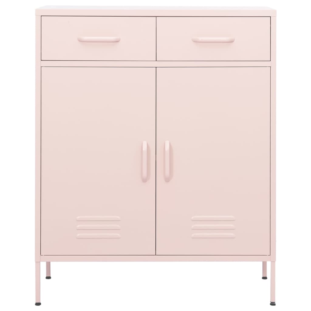 Oppbevaringsskap rosa 80x35x101,5 cm stål vidaXL