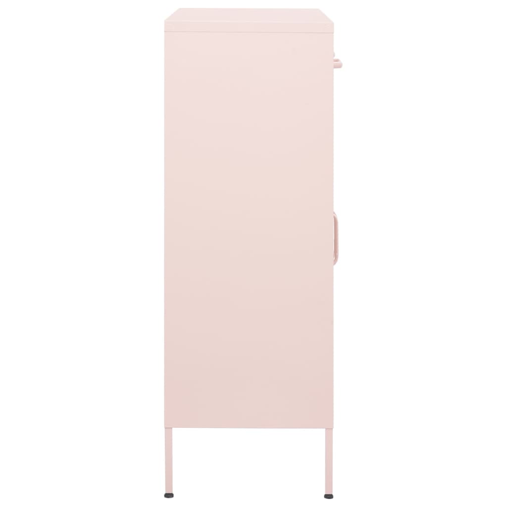 Oppbevaringsskap rosa 80x35x101,5 cm stål vidaXL