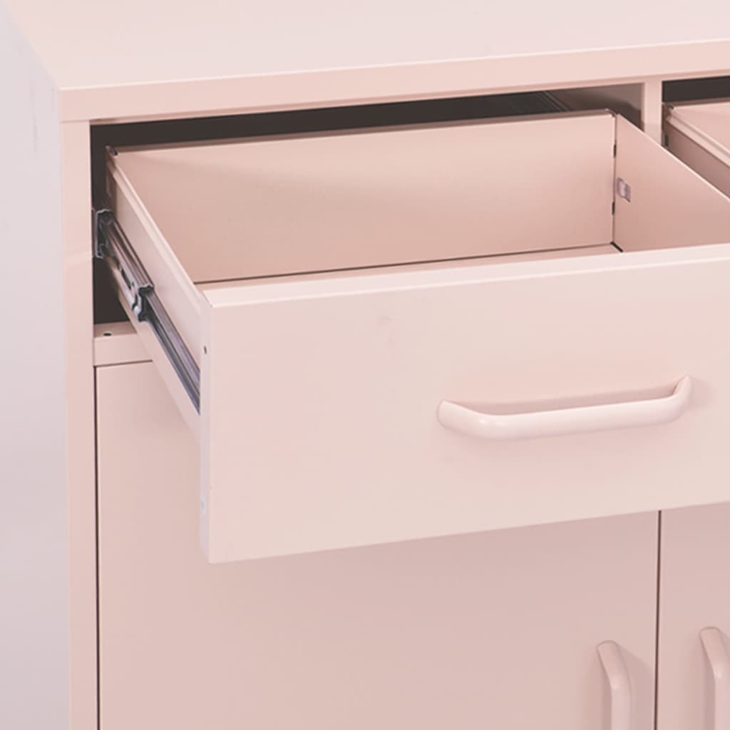 Oppbevaringsskap rosa 80x35x101,5 cm stål vidaXL