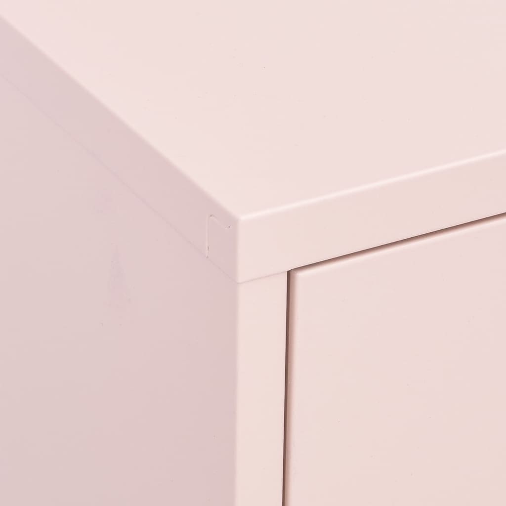 Oppbevaringsskap rosa 80x35x101,5 cm stål vidaXL