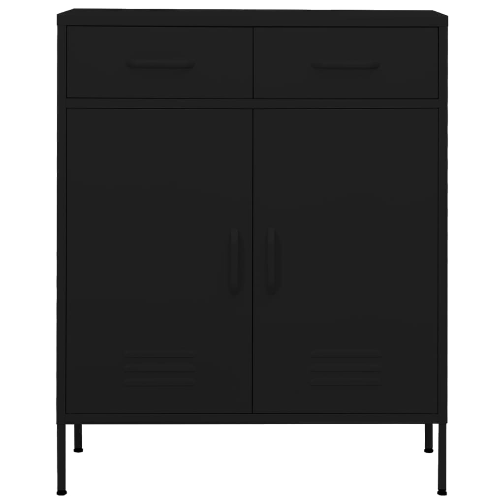 Oppbevaringsskap svart 80x35x101,5 cm stål
