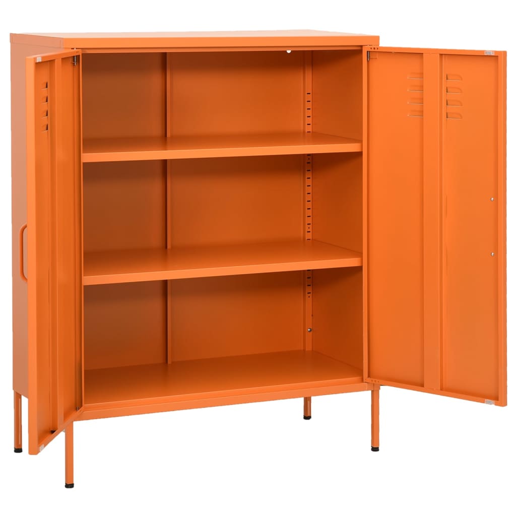 Oppbevaringsskap oransje 80x35x101,5 cm stål
