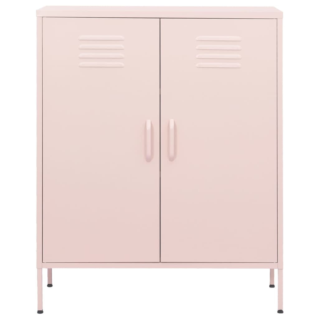 Oppbevaringsskap rosa 80x35x101,5 cm stål