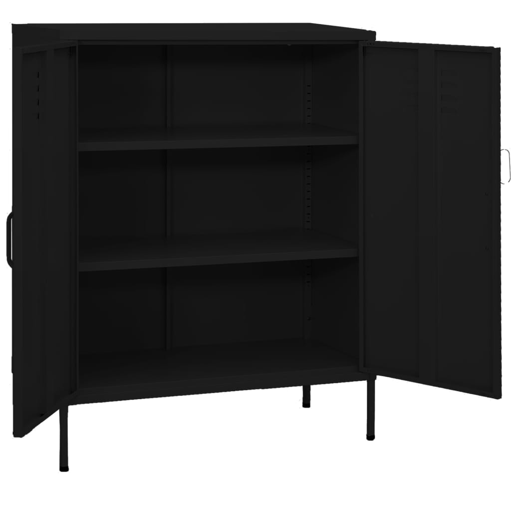 Oppbevaringsskap svart 80x35x101,5 cm stål