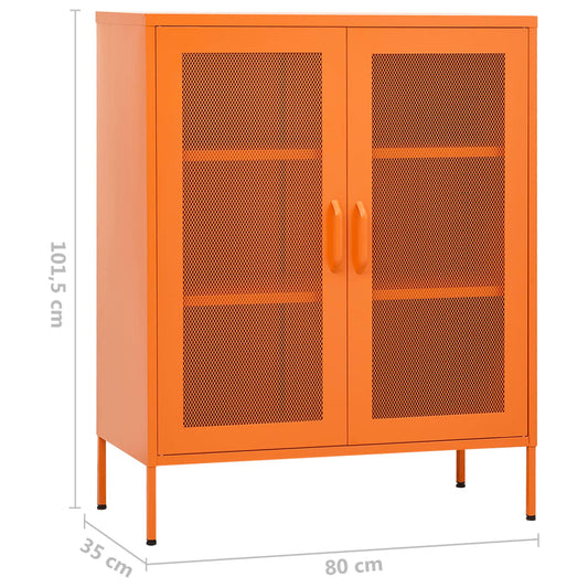 Oppbevaringsskap oransje 80x35x101,5 cm stål