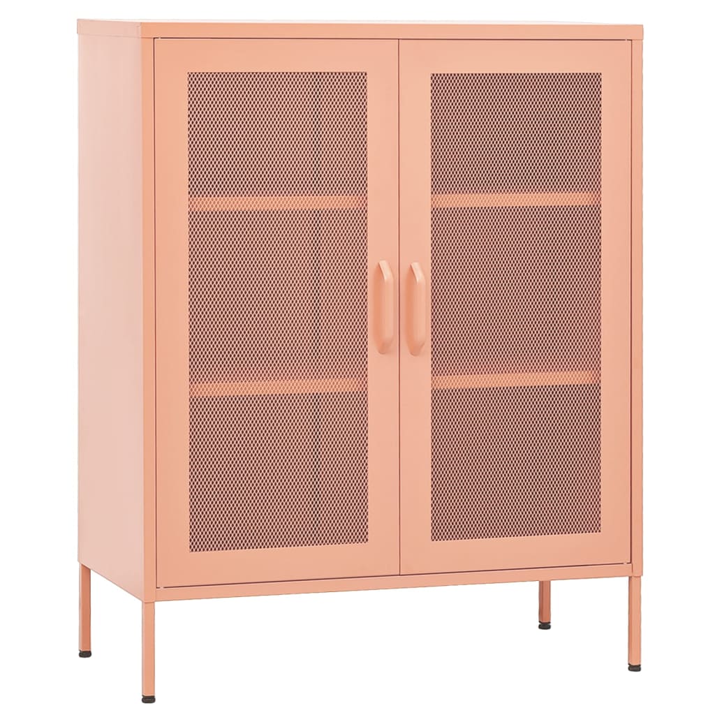 Oppbevaringsskap rosa 80x35x101,5 cm stål