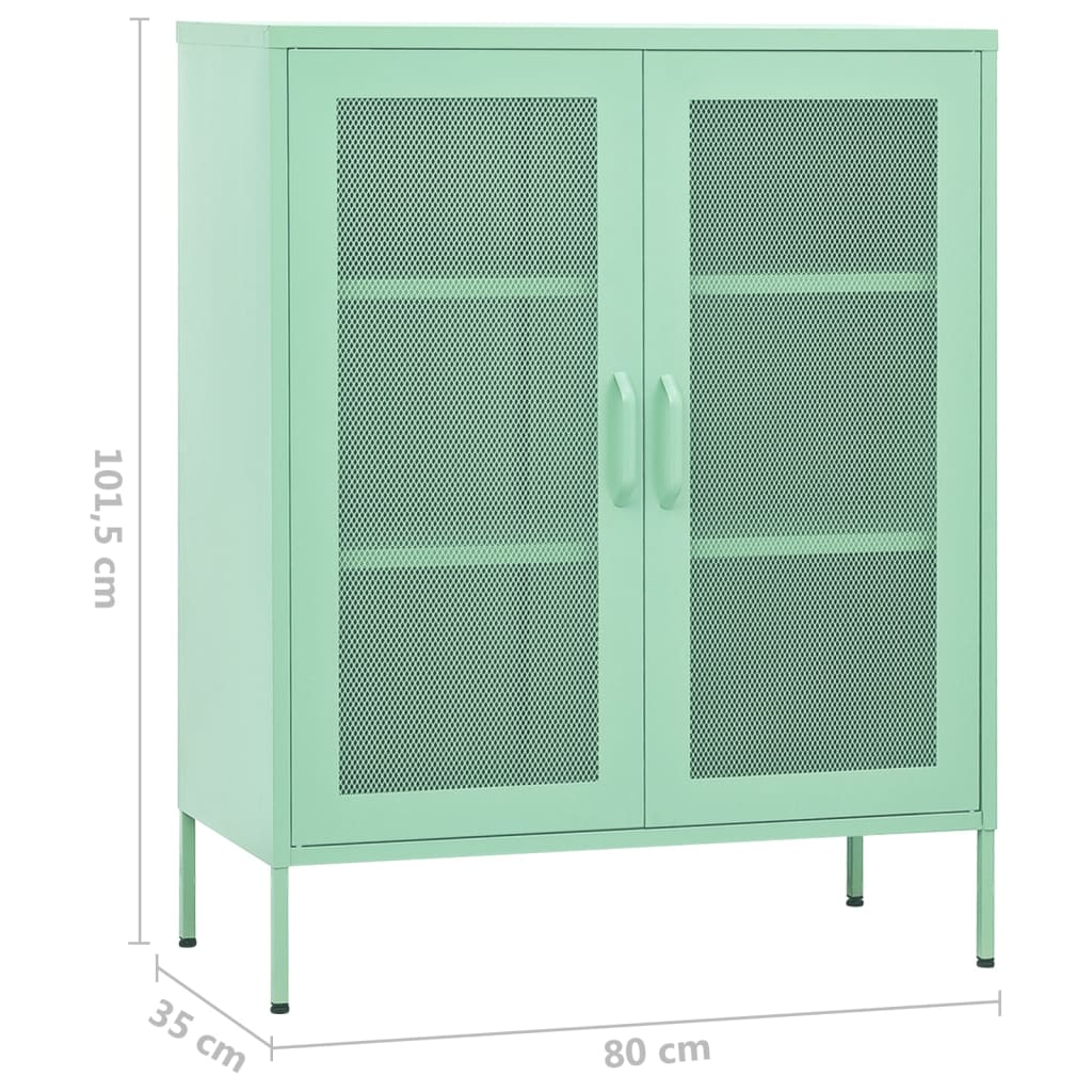 Oppbevaringsskap myntegrønn 80x35x101,5 cm stål vidaXL