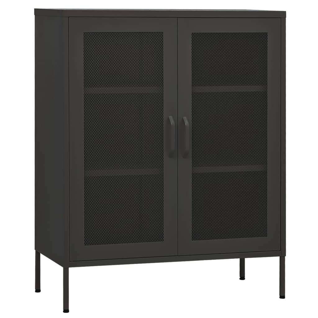 Oppbevaringsskap antrasitt 80x35x101,5 cm stål vidaXL