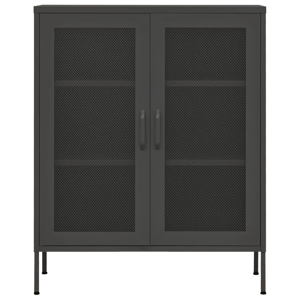 Oppbevaringsskap antrasitt 80x35x101,5 cm stål vidaXL