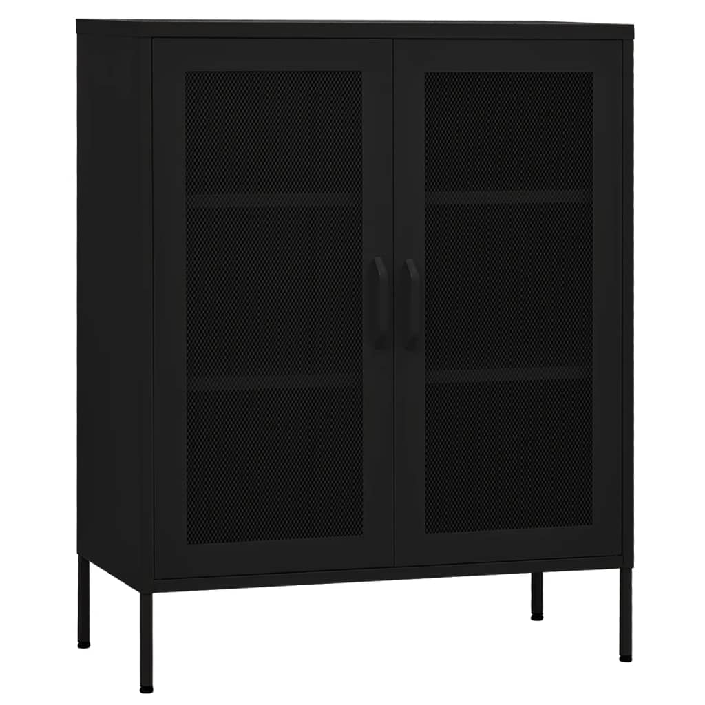 Oppbevaringsskap svart 80x35x101,5 cm stål vidaXL