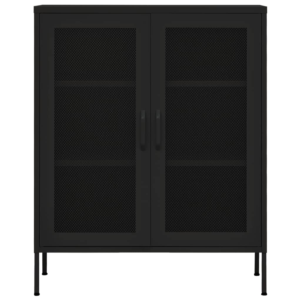 Oppbevaringsskap svart 80x35x101,5 cm stål vidaXL