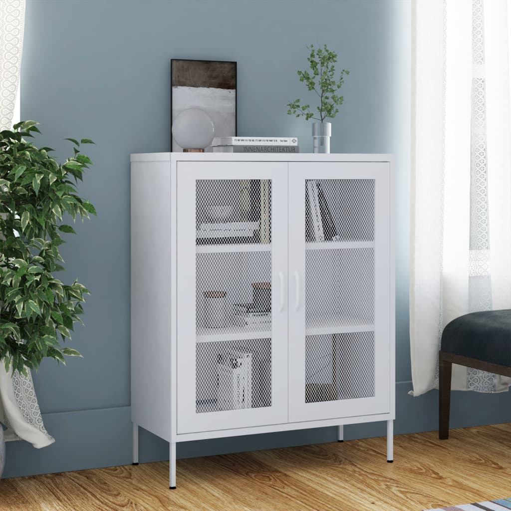 Oppbevaringsskap hvit 80x35x101,5 cm stål