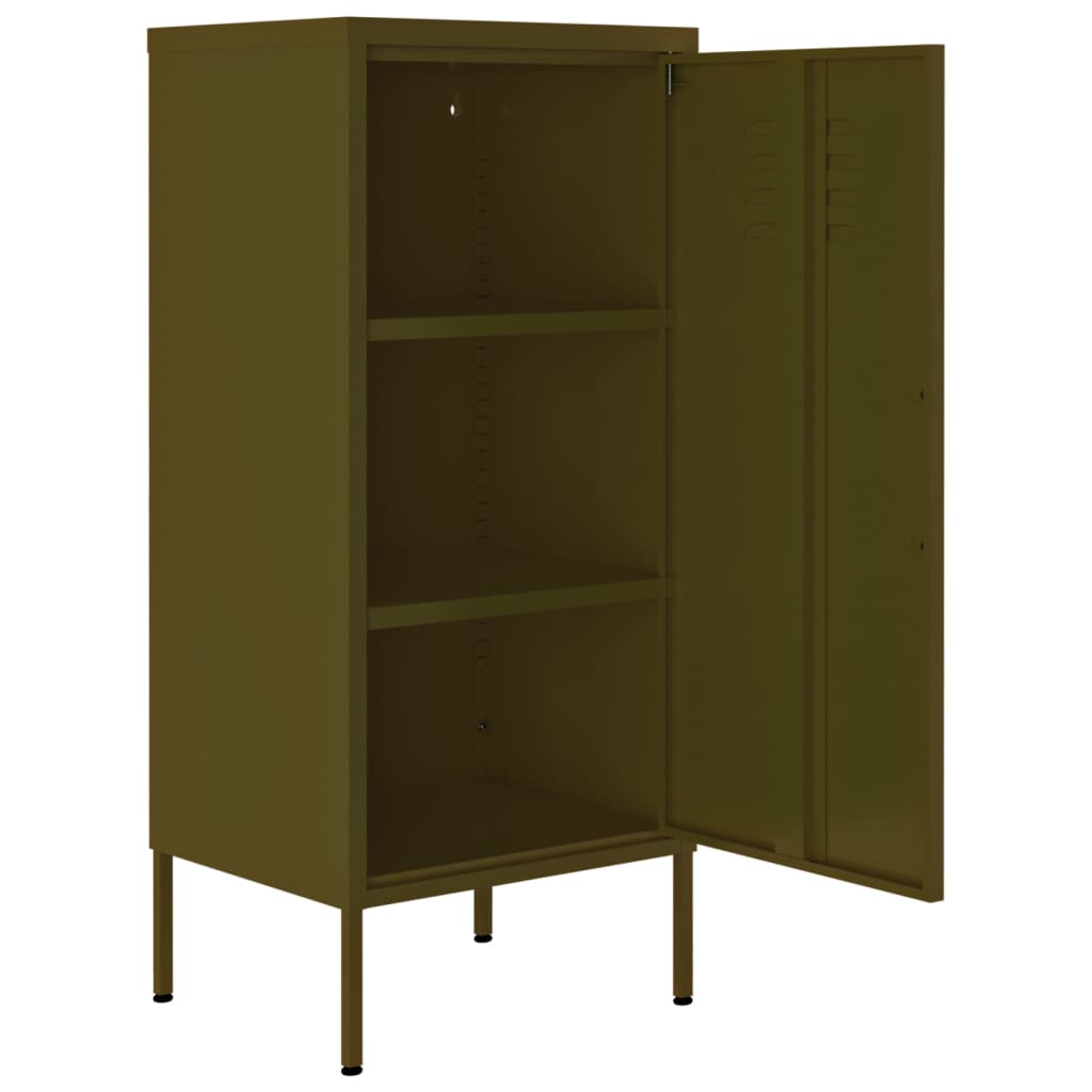 Oppbevaringsskap olivengrønn 42,5x35x101,5 cm stål vidaXL
