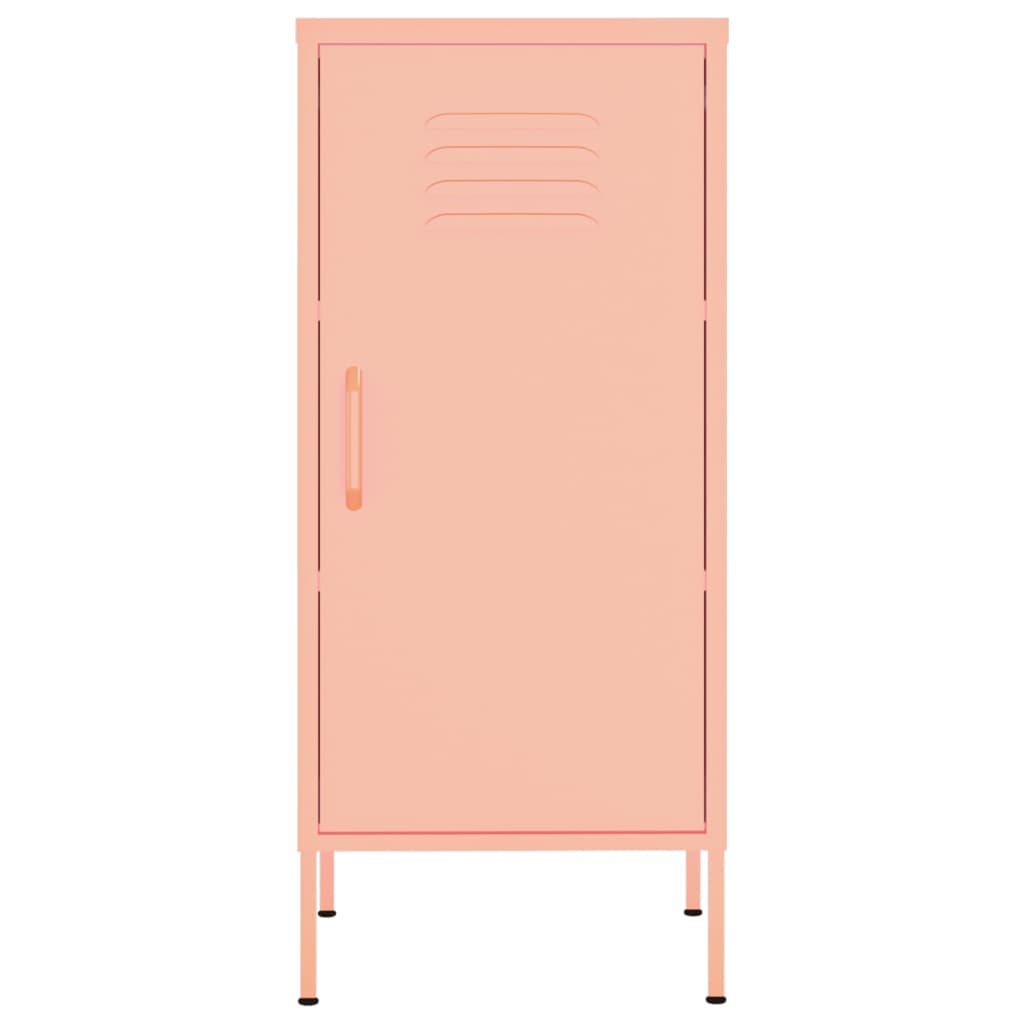 Oppbevaringsskap rosa 42,5x35x101,5 cm stål vidaXL