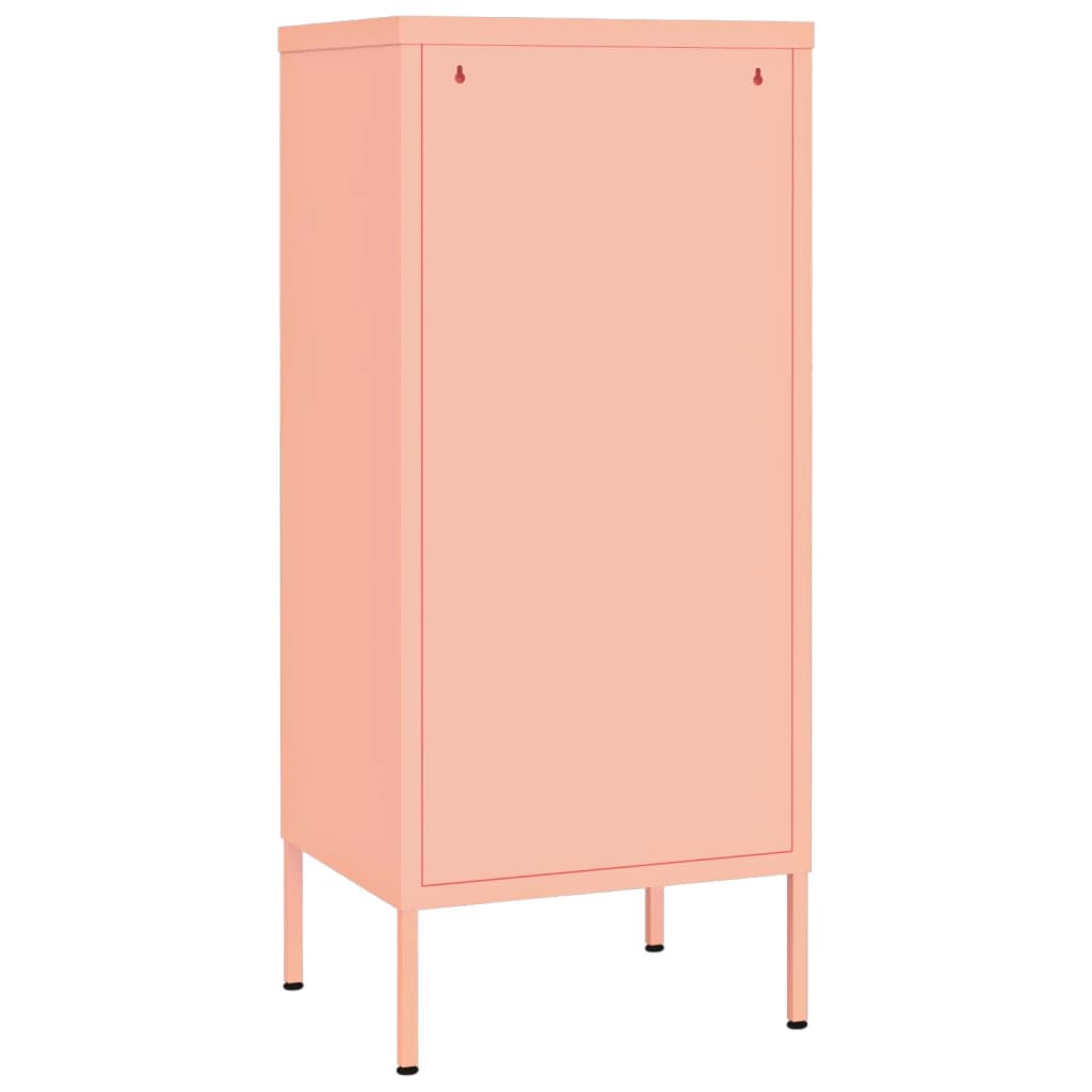 Oppbevaringsskap rosa 42,5x35x101,5 cm stål vidaXL