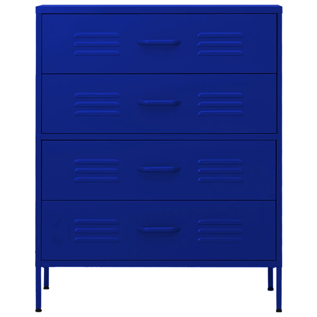 Kommode marineblå 80x35x101,5 cm stål vidaXL