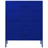 Kommode marineblå 80x35x101,5 cm stål