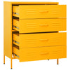 Kommode sennepsgul 80x35x101,5 cm stål