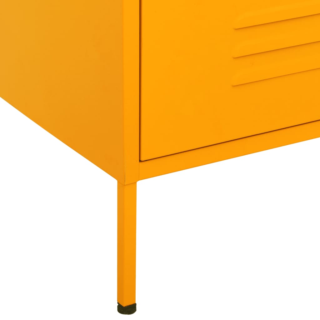 Kommode sennepsgul 80x35x101,5 cm stål