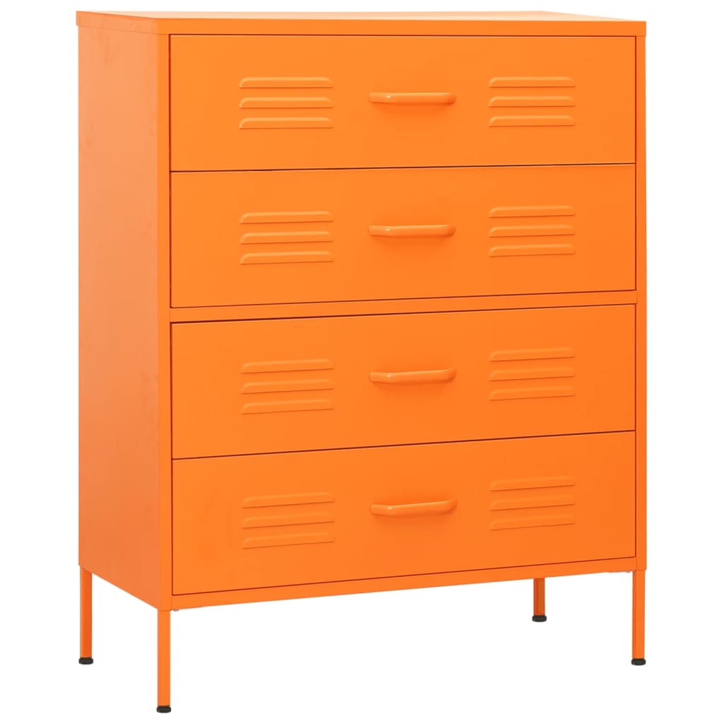 Kommode oransje 80x35x101,5 cm stål vidaXL
