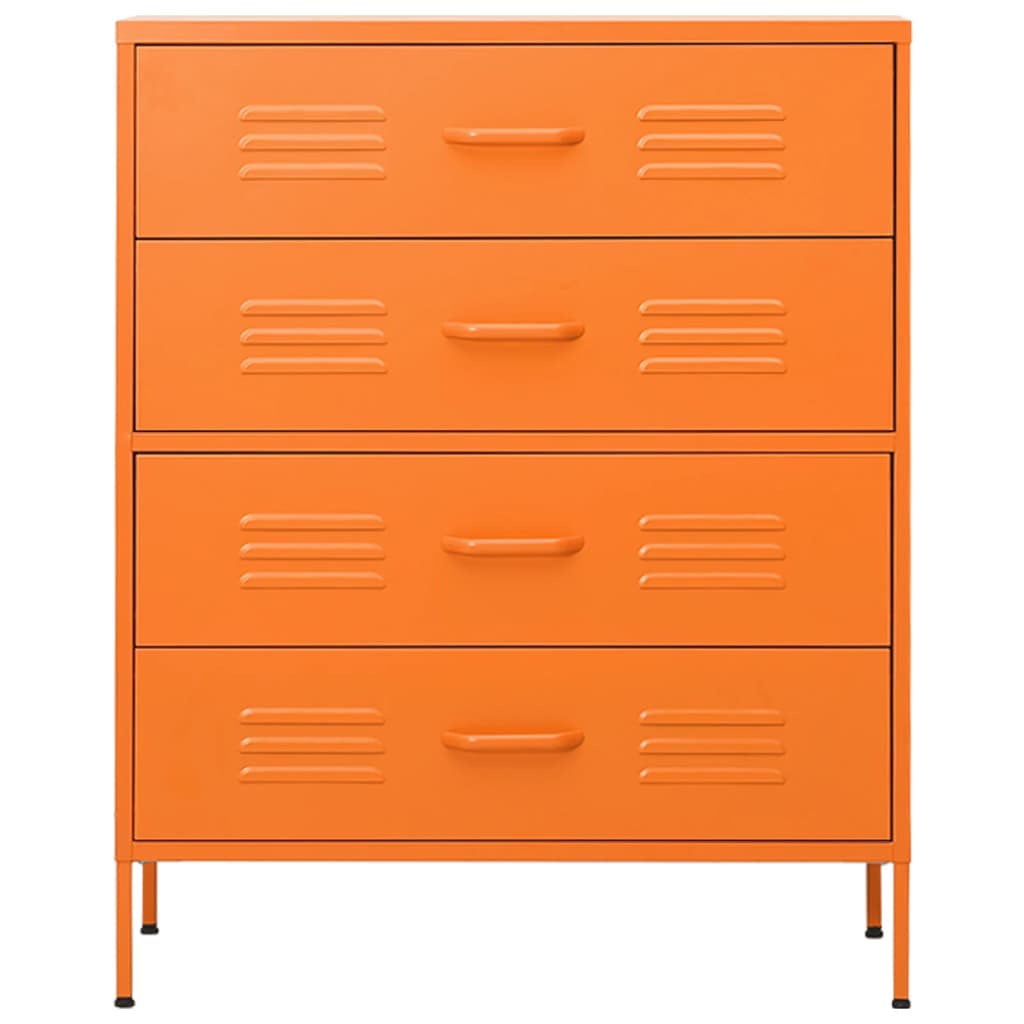 Kommode oransje 80x35x101,5 cm stål vidaXL