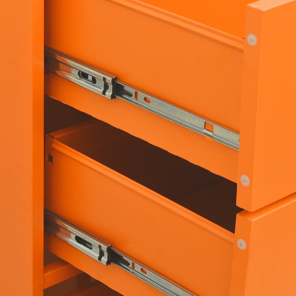 Kommode oransje 80x35x101,5 cm stål vidaXL
