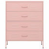Kommode rosa 80x35x101,5 cm stål