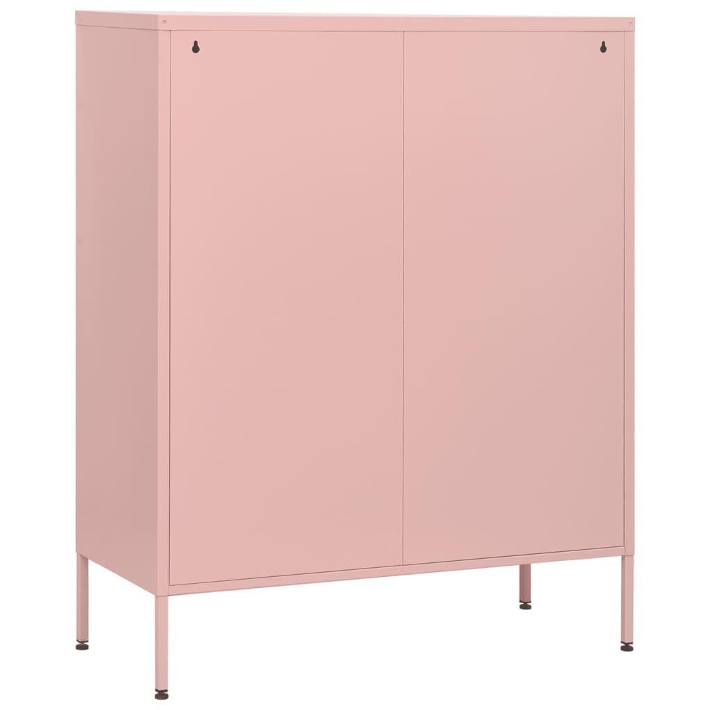 Kommode rosa 80x35x101,5 cm stål vidaXL