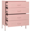 Kommode rosa 80x35x101,5 cm stål