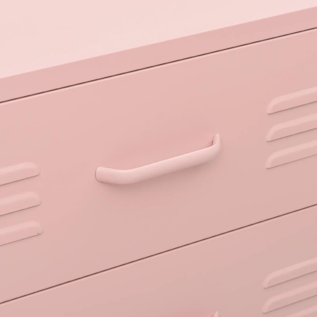 Kommode rosa 80x35x101,5 cm stål vidaXL