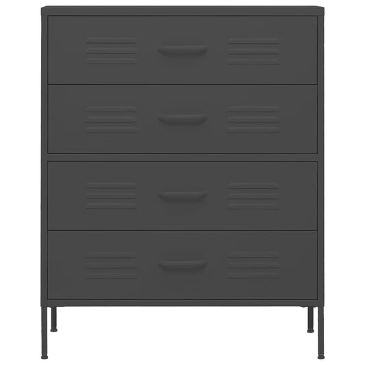 Kommode antrasitt 80x35x101,5 cm stål