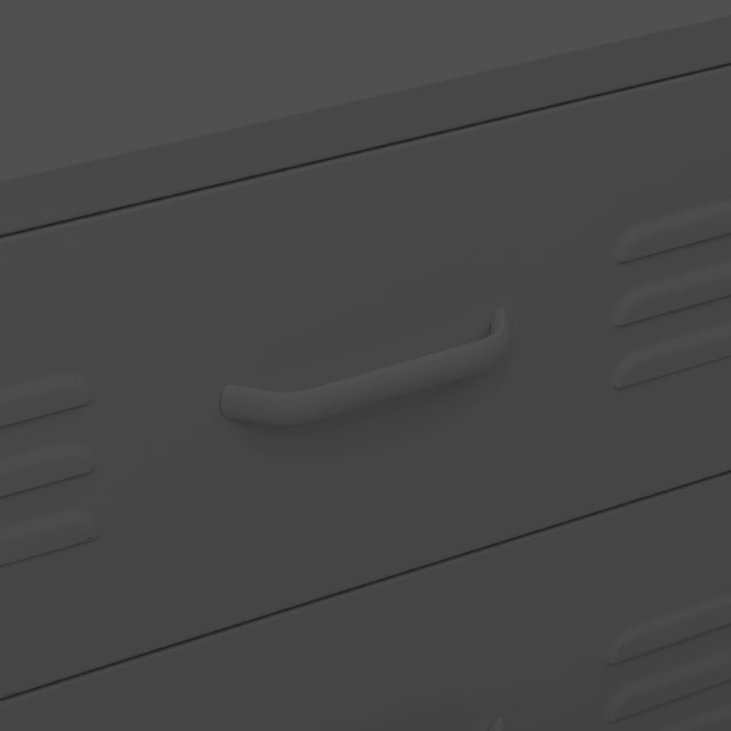 Kommode antrasitt 80x35x101,5 cm stål