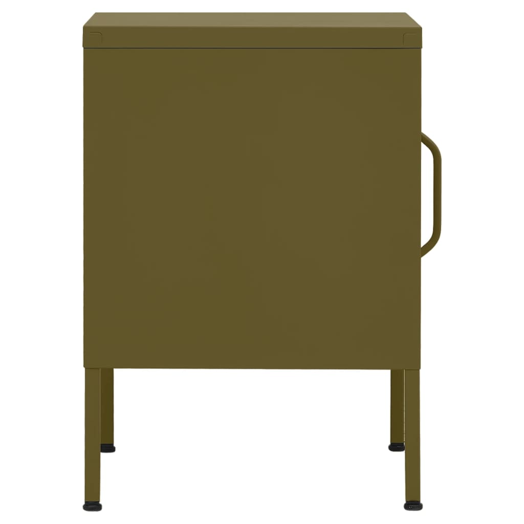 Nattbord olivengrønn 35x35x51 cm stål