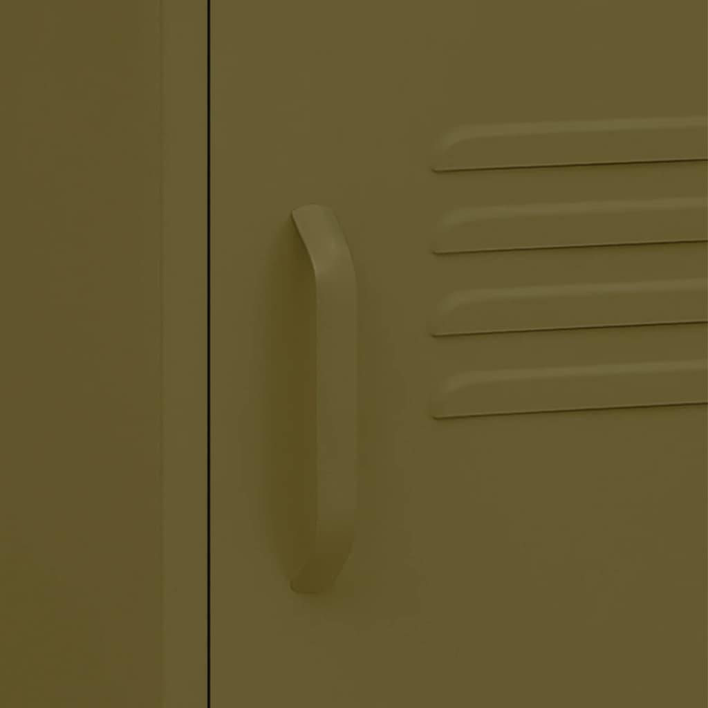 Nattbord olivengrønn 35x35x51 cm stål