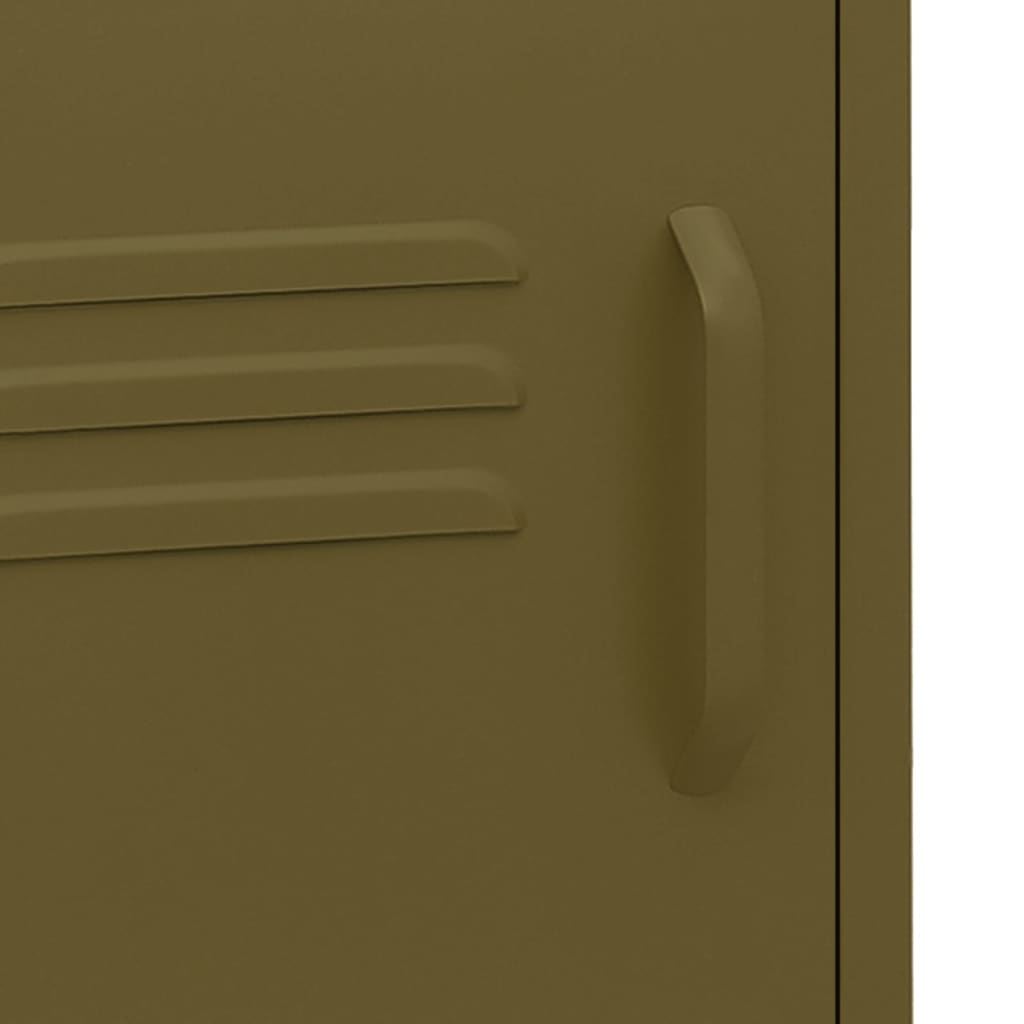 Nattbord olivengrønn 35x35x51 cm stål