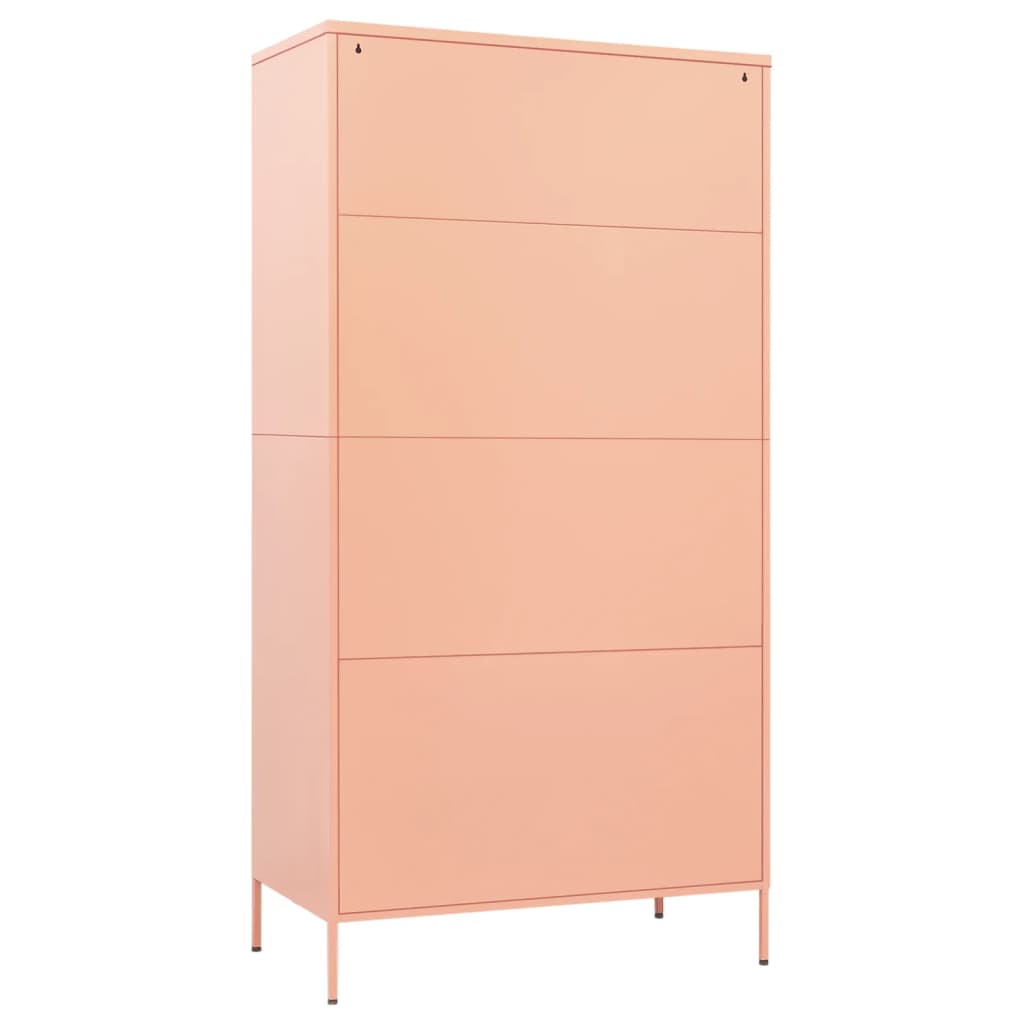 Garderobe rosa 90x50x180 cm stål