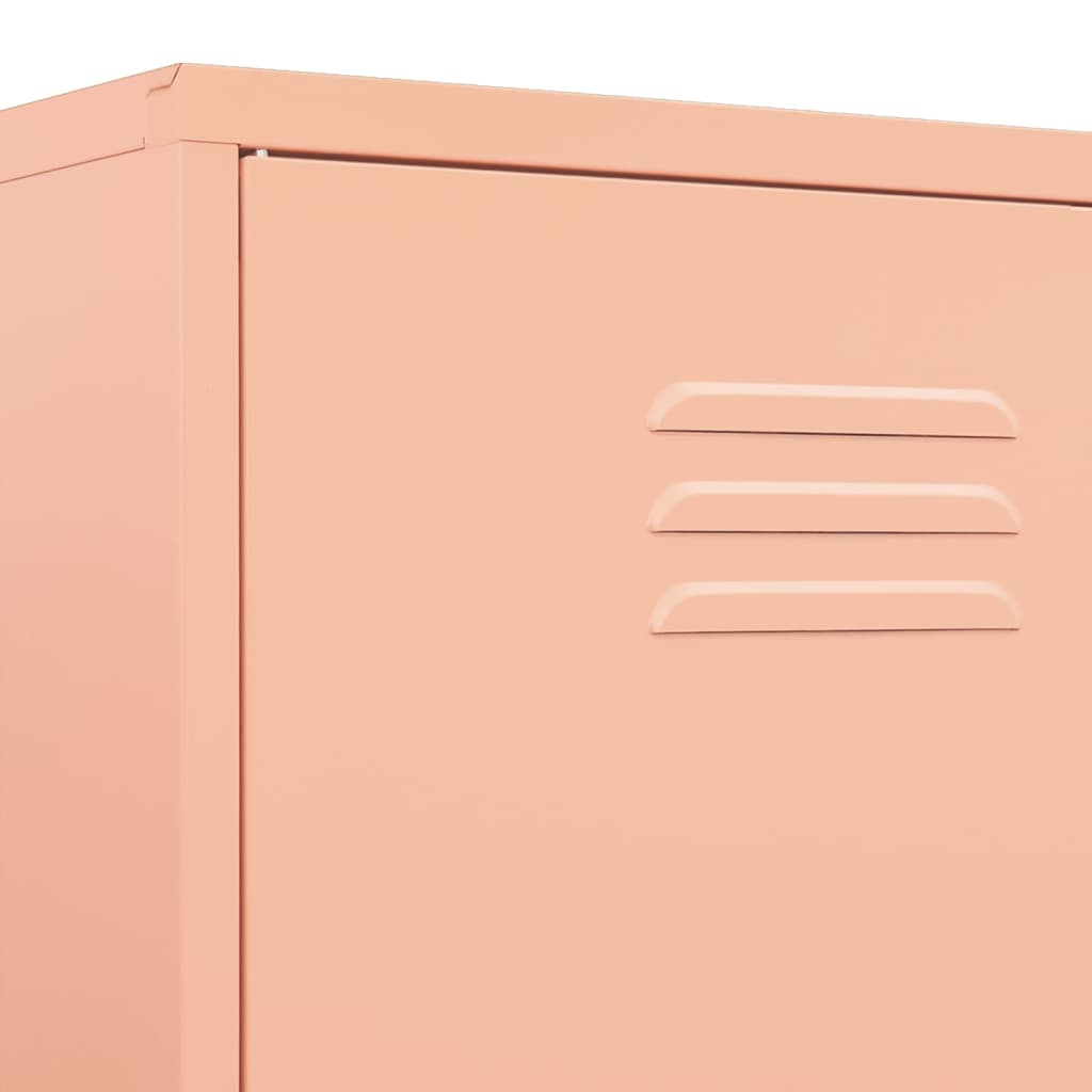 Garderobe rosa 90x50x180 cm stål